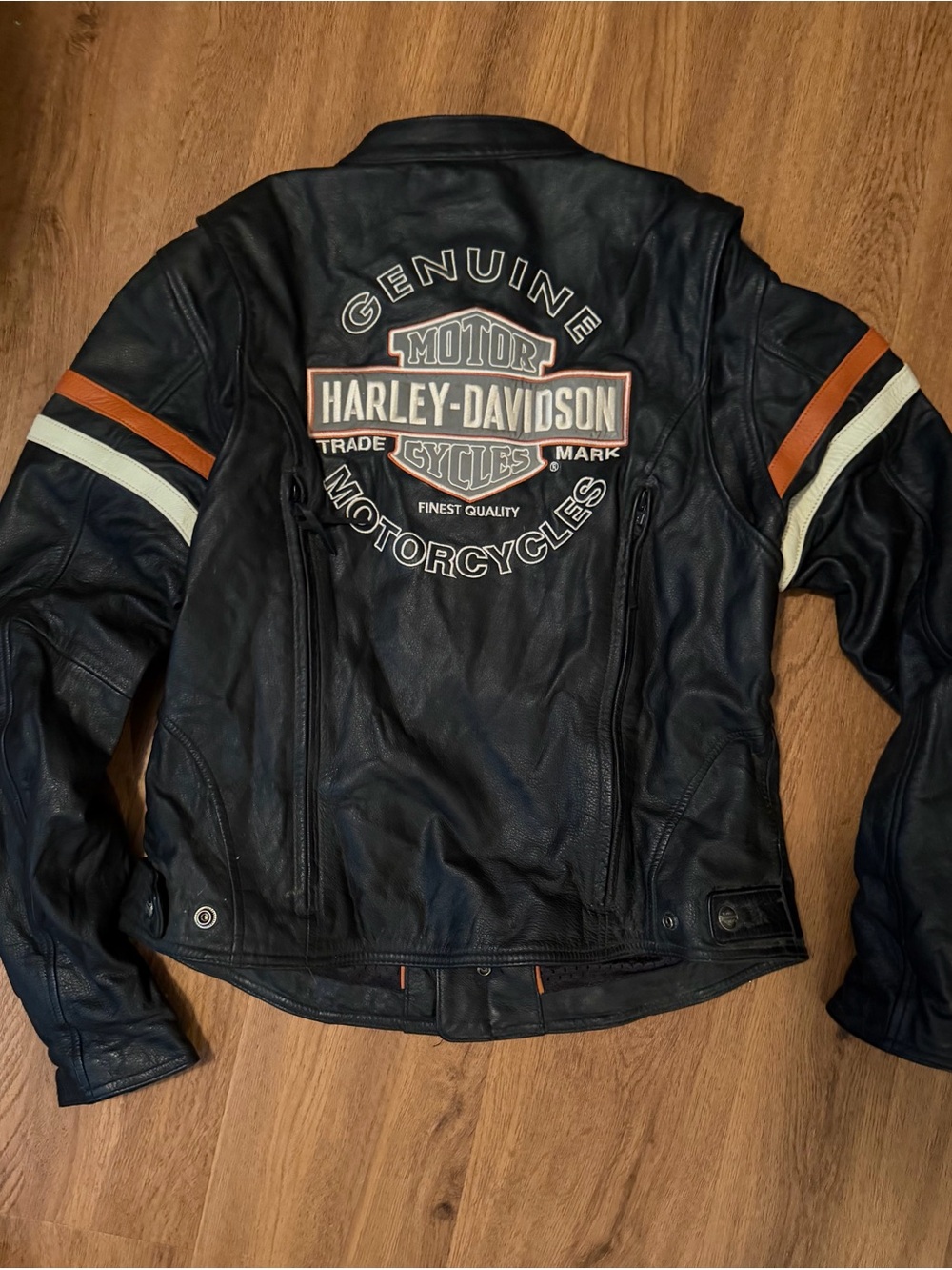 Harley-Davidson Black Leather Jeans with Logo Patch